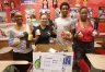 Students in Amy Madsen\'s African American history class sponsored a food drive at George Rogers Clark High School (Clark County). Pictured are Maranda Dawson, Heidi Bradley, Lazaro Wilkerson and Brittany Ford. Photo by Amy Wallot, April 11 , 2013