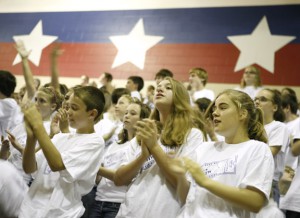 Students celebrate during the Schools to Watch ceremony at East Oldham Middle School May 13, 2010. Photo by Amy Wallot