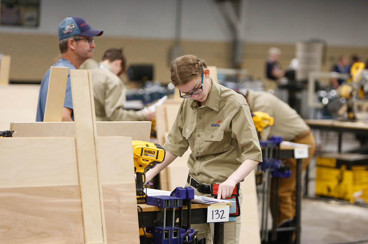 Students compete in first live SkillsUSA Cabinetmaking contest