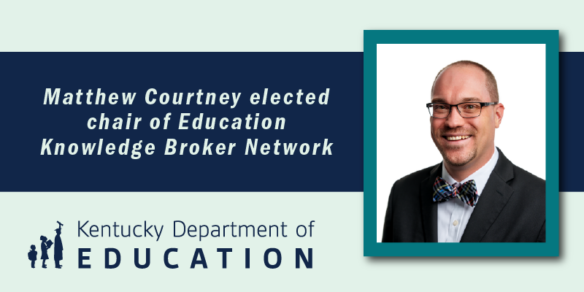 Picture of Matthew Courtney reading: Matthew Courtney elected chair of Education Knowledge Broker Network