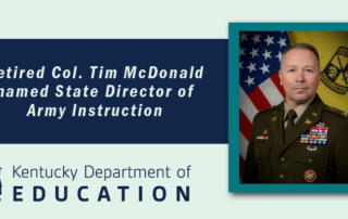 Retired Col. Tim McDonald named state director of Army instruction.